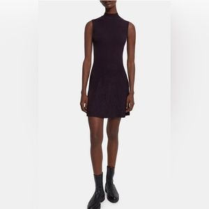 Theory Ribbed Sleeveless Dress in Crepe Knit